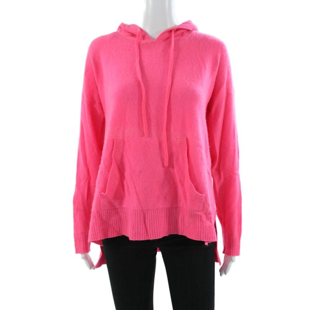 Filoro Womens Pullover Cashmere Crew Neck Long Sleeve Sweater Pink Size S